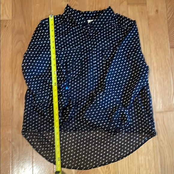 Polka Dots Black and White Long Sleeve Button Down Shirt - Picture 10 of 10